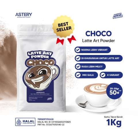 Latte Art Powder Choco 1 Kg / Bubuk Minuman Latte Art Chocolate Siap Seduh Rasa Coklat Astery Powder
