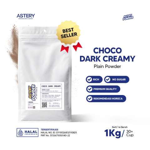 Astery Powder - 1KG Choco Dark Creamy Powder Plain / Dark Chocolate Powder Drink / Bubuk Coklat Minuman / Bubuk Minuman Rasa