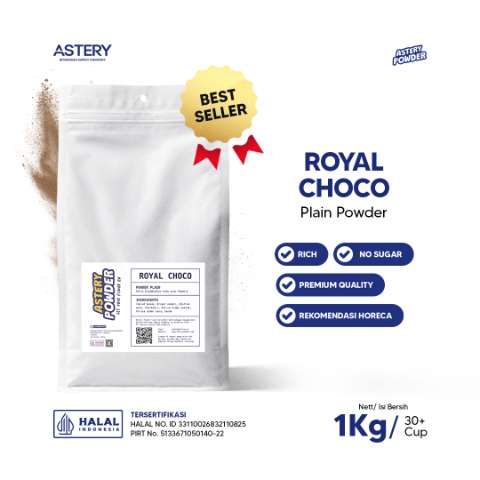 Astery Powder - 1KG Royal Choco Powder Plain / Royal Chocolate Powder Drink / Bubuk Coklat Minuman / Bubuk Minuman Rasa