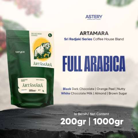 Teryco Roasters - 100% Arabica 1KG Commercial Espresso Based Artamara Sri Redjeki Series / Biji Kopi / House Blend Coffee / Kopi House Blend / Kopi Robusta / Kopi Arabica / Arabica / Robusta