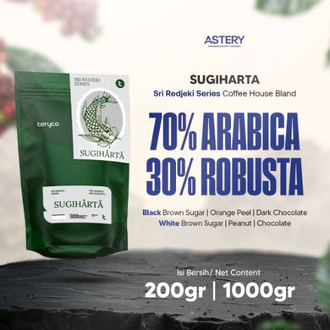 Teryco Roasters - 70% Arabica 30% Robusta 1KG Commercial Espresso Based Sugiharta Sri Redjeki Series / Biji Kopi / House Blend Coffee / Kopi House Blend / Kopi Robusta / Kopi Arabica / Arabica / Robusta