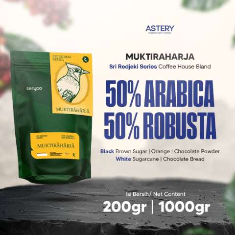Teryco Roasters -  50% Arabica 50% Robusta 1KG Commercial Espresso Based Muktiraharja Sri Redjeki Series / Biji Kopi / House Blend Coffee / Kopi House Blend / Kopi Robusta / Kopi Arabica / Arabica / Robusta