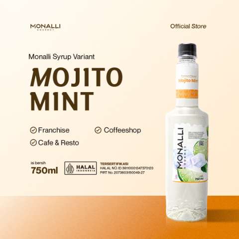 Monalli Syrup - 750 mL Mojito Mint Syrup / Sirup Mojito Mint Premium / Sirup Mocktail / Sirup Minuman Rasa