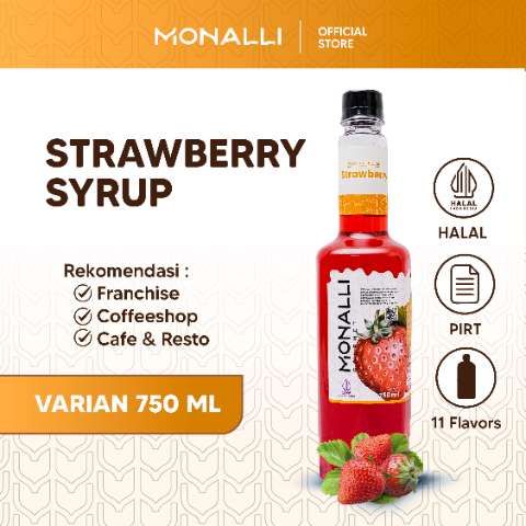 Monalli Syrup - 750 mL Strawberry Syrup - slide 5